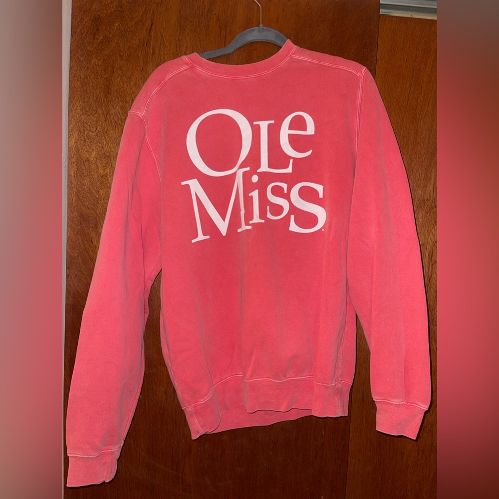 University of Mississippi Ole Miss Coral Crewneck Sweatshirt